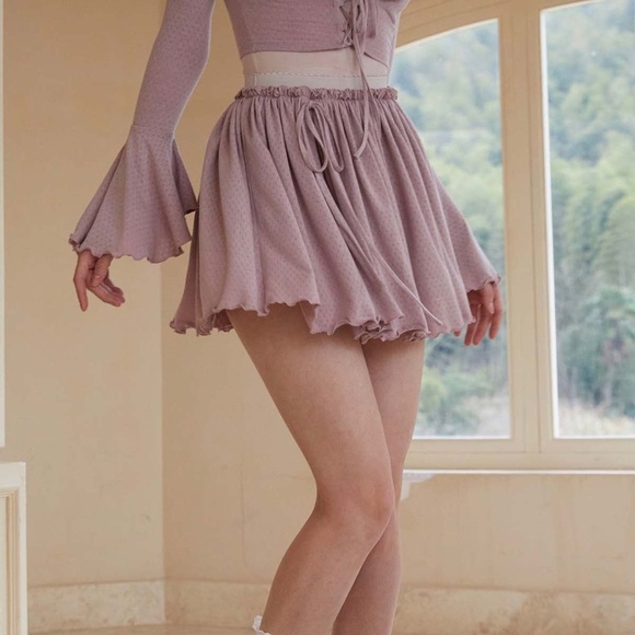 LaceMade Miss Taro Knit Skort Mauve/Pink size Large | Balletcore | Coquettecore - Picture 1 of 7
